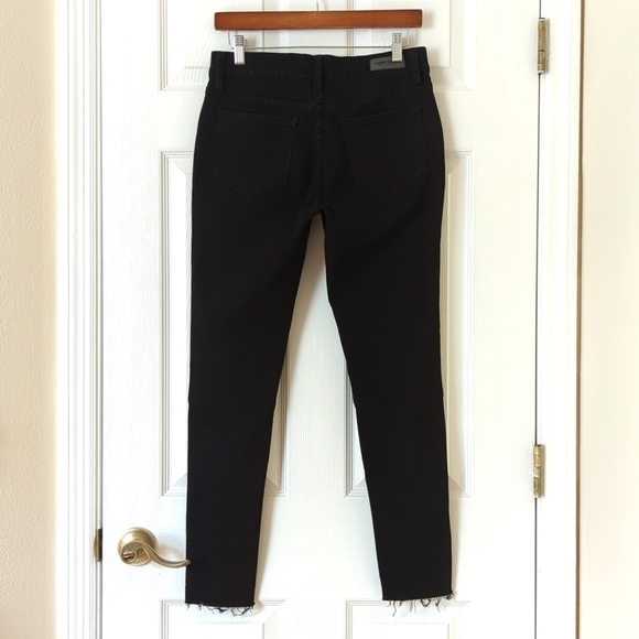 Etienne Marcel High Rise Zip Pocket Ankle Cropped Raw Hem Skinny Jeans Black 28 - Picture 4 of 16